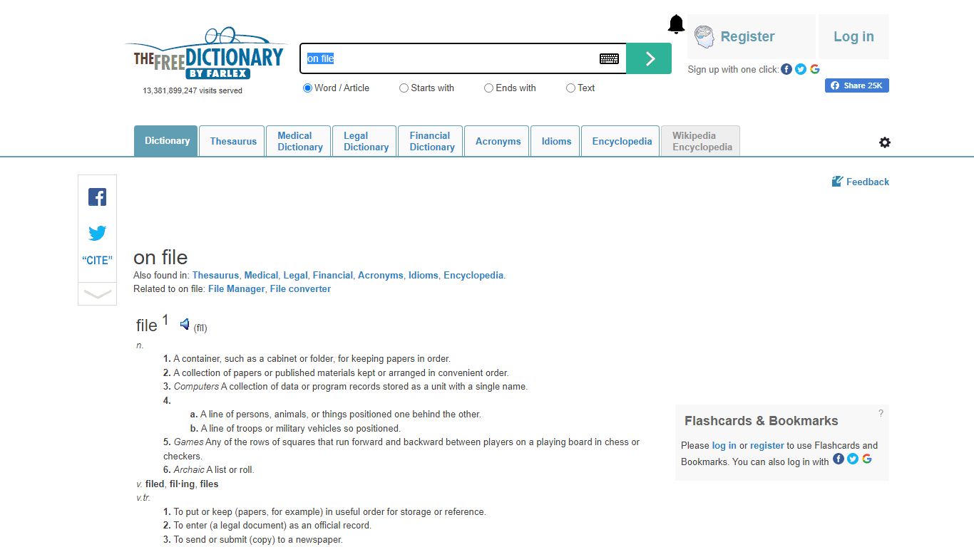 On file - definition of on file by The Free Dictionary